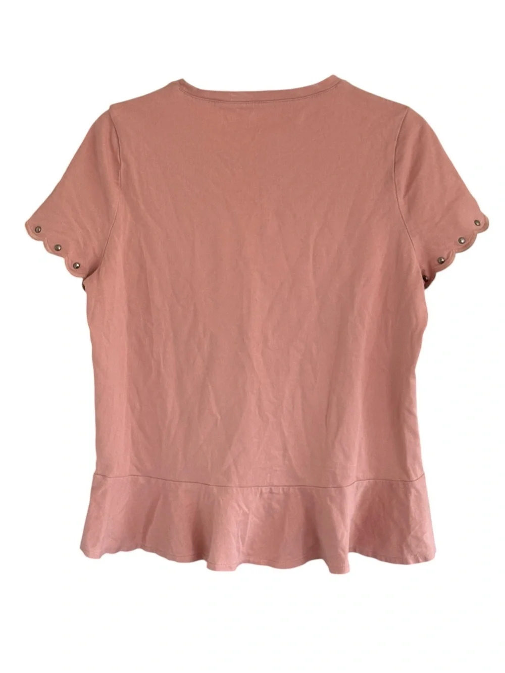 Kate Spade Pink Studded Peplum Blouse Top Size Medium